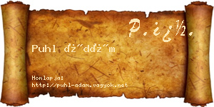 Puhl Ádám névjegykártya