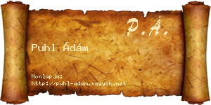 Puhl Ádám névjegykártya